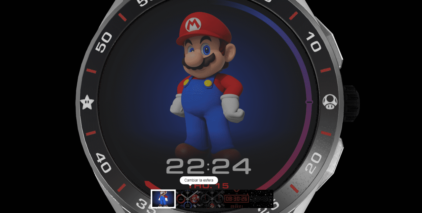 Mario Bros se comunicará contigo a través del smartwatch para animarte a realizar tus tareas y rutinas durante el día: te saludará por las mañanas y te ayudará a conseguir tus objetivos.