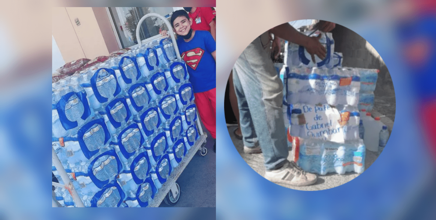 Niño viral por poner uñas dona agua a Nuevo León