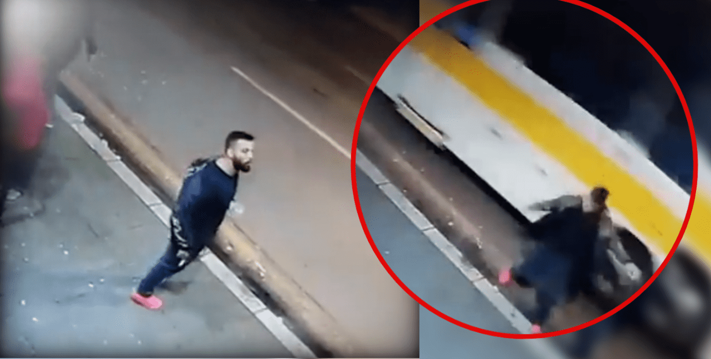 Joven es empujado contra camión durante pleito callejero; VIDEO se hace viral
