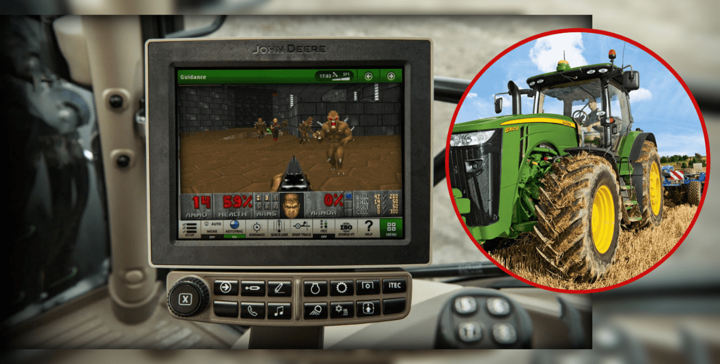 VIDEO: Juegan Doom en tractor